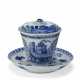A CHINESE EXPORT PORCELAIN BLUE AND WHITE CUP, COVER AND SAUCER - photo 1