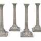 A SET OF FOUR GEORGE III SILVER CANDLESTICKS - фото 1