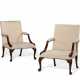 A PAIR OF GEORGE II MAHOGANY LIBRARY ARMCHAIRS - фото 1