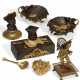 A GROUP OF ORMOLU AND PATINATED BRONZE DESK ACCESSORIES - фото 1