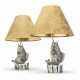 A PAIR OF JAPANESE ARITA MODELS OF LEAPING CARP, LATER MOUNTED AS LAMPS - Foto 1