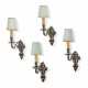 A SET OF FOUR REGENCE-STYLE SILVERED-BRONZE WALL-LIGHTS - photo 1