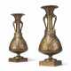 A PAIR OF FRENCH GILT AND PATINATED-BRONZE `NEO-GREC` VASES - photo 1