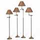 A SET OF FOUR FRENCH TELESCOPIC EXTENDABLE BRASS FLOOR LAMPS - фото 1
