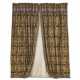 TWO PAIRS OF EMBROIDERED `HORTENSIAS` SILK PLEATED CURTAINS - Foto 1