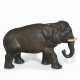 A FRENCH PAINTED TERRACOTTA FIGURE OF AN INDIAN ELEPHANT - Foto 1