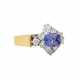 Ring mit ovalem Tansanit 0,6 ct und Brillanten zus. ca. 0,36 ct - photo 1