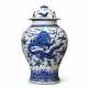 A CHINESE EXPORT PORCELAIN BLUE AND WHITE LARGE BALUSTER JAR AND COVER - photo 1