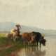 Junge Bäuerin mit ihrem Vieh - Foto 1