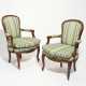 Pair of walnut armchairs style Louis XV - photo 1