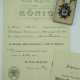 Bayern: Militär-Verdienst-Orden, 4. Klasse mit Schwertern, im Etui und Urkunde für einen Armee-Beobachter auf U-Boot 20. - Foto 1