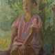 ANTONOV, FEDOR (1904-1994) Portrait of Galina, Village Skhodnia , signed and dated 1940, also further signed and titled in Cyrillic on the reverse. - Foto 1