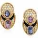 NO RESERVE | MARINA B TWO SAPPHIRE, COLORED SAPPHIRE, DIAMOND AND ONYX BROOCHES - фото 1