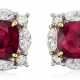 NO RESERVE | TIFFANY & CO. RUBY AND DIAMOND EARRINGS - Foto 1