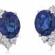 NO RESERVE | TIFFANY & CO. SAPPHIRE AND DIAMOND EARRINGS - фото 1