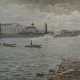 GRABOVSKY, IVAN (1878-1922) View of the Spit of Vasilievsky Island, Petrograd , signed and dated 1919. - фото 1