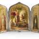 A Presentation Silver Triptych of St Catherine, St George and Sergei of Radonezh - Foto 1