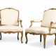 A PAIR OF LOUIS XV GILTWOOD FAUTEUILS A LA REINE - photo 1