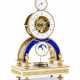 A LOUIS XVI ORMOLU, MARBLE AND ENAMELLED STRIKING PENDULE SQUELETTE WITH CALENDAR AND MOONPHASE - фото 1