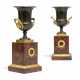 A PAIR OF EMPIRE ORMOLU, PATINATED-BRONZE AND MARBLE VASES - photo 1