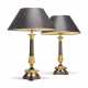 A PAIR OF LOUIS-PHILIPPE-STYLE GILT AND PATINATED BRONZE LAMPS - фото 1