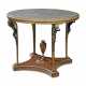 A LOUIS XVI GILT AND PATINATED-BRONZE AND MAHOGANY CENTRE TABLE - фото 1