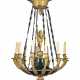 A CHARLES X ORMOLU AND PATINATED-BRONZE TWELVE-BRANCH CHANDELIER - фото 1