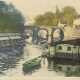 ROBBE, Manuel (1872 Paris - 1936 Nesles-la-Vallée). Landschaft mit Fluss und Booten. - Foto 1