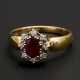 Ring mit Rubin und Diamanten - фото 1