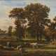 LANOUE, Félix Hippolyte (1812 Versailles - 1872 ebd.). Bäuerliche Landschaft mit Vieh. - photo 1