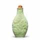 A MOLDED AND CARVED PALE GREEN-GLAZED PORCELAIN SNUFF BOTTLE - photo 1