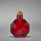 A TRANSPARENT RED GLASS FACETED SNUFF BOTTLE - фото 1