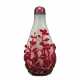 A FINELY CARVED RED-OVERLAY `SNOWSTORM` GLASS SNUFF BOTTLE - photo 1
