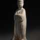 A LARGE PAINTED POTTERY FIGURE OF A COURT LADY - фото 1