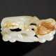 A WHITE AND RUSSET JADE `SQUIRREL AND GRAPES` PENDANT - photo 1