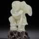 A SMALL GREENISH-WHITE JADE FIGURE OF LIU HAI - фото 1