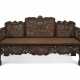 AN IMPRESSIVE POLYCHROME, GILT-DECORATED AND CARVED HONGMU LUOHAN BED - фото 1