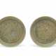 A RARE PAIR OF CARVED YAOZHOU CELADON SHALLOW BOWLS - фото 1