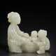 A PALE GREENISH-WHITE JADE `MOTHER AND BOYS` GROUP - photo 1