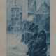 Swoboda -um 1900- Verschneite Stadtansicht mit Straßenfeger im Vordergrund, Radierung, im Passepartout unter Glas gerahmt, in der Platte und auf dem Passepartout in Blei signiert "Swoboda", ca. 21,5 x 8,3cm, Papier gebräunt - photo 1