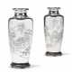 A PAIR OF JAPANESE SILVER VASES - фото 1