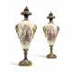 A PAIR OF FRENCH ORMOLU-MOUNTED SEVRES STYLE COBALT-BLUE GROUND VASES AND COVERS - фото 1