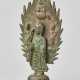 BUDDHA STANDING IN FRONT OF A FLAMING HALO, BRONZE, CHINA, DATED 571 - фото 1