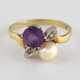 PERL-RING MIT AMETHYST UND DIAMANT - Foto 1