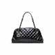 A BLACK PATENT LEATHER JUST MADEMOISELLE BAG WITH SILVER HARDWARE - Foto 1