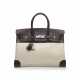 A LIMITED EDITION ÉBÈNE EVERCALF LEATHER & CANVAS BIRKIN 35 WITH PALLADIUM HARDWARE - фото 1