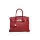 A ROUGE CASAQUE CLÉMENCE LEATHER BIRKIN 30 WITH PALLADIUM HARDWARE - photo 1