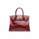 A SHINY ROUGE H NILOTICUS CROCODILE BIRKIN 30 WITH GOLD HARDWARE - фото 1