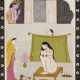 A PAINTING OF KRISHNA SPYING ON THE BATHING RADHA - фото 1