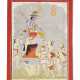 A PAINTING OF KRISHNA STEALING BUTTERMILK FROM THE RAFTERS - Foto 1